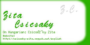 zita csicsaky business card